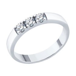 Кольцо из серебра с фианитами (Арт.94013665)