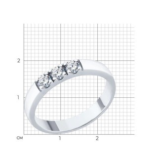 Кольцо из серебра с фианитами «Три сияния» Соколов (арт.94013665)