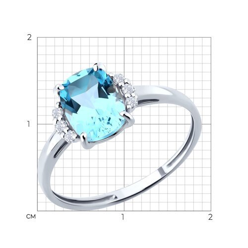 Кольцо золотое пробы 585 с топазом (Арт.718101-3)