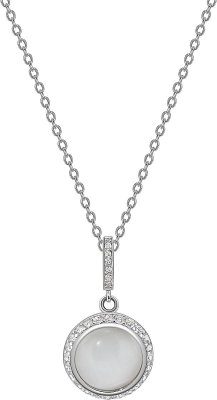 Кулон из серебра с кошачим глазом и куб. цирконием (Арт.fgp-3-10-h-16-s)