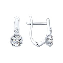Серьги из серебра с фианитами (Арт.94021840)