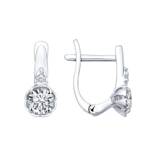 Серьги из серебра с фианитами (Арт.94021840)