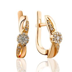 Серьги из золота с бриллиантом Русские Самоцветы (Арт.53885)