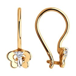 Серьги из золота с фианитами (Арт.028416)