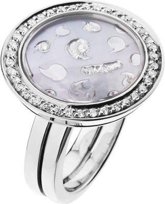 Кольцо из белого золота с бриллиантом и жемчугом (Арт.koa51wg_7450o)