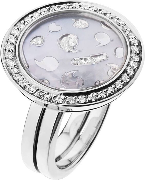 Кольцо из белого золота с бриллиантом и жемчугом (Арт.koa51wg_7450o)