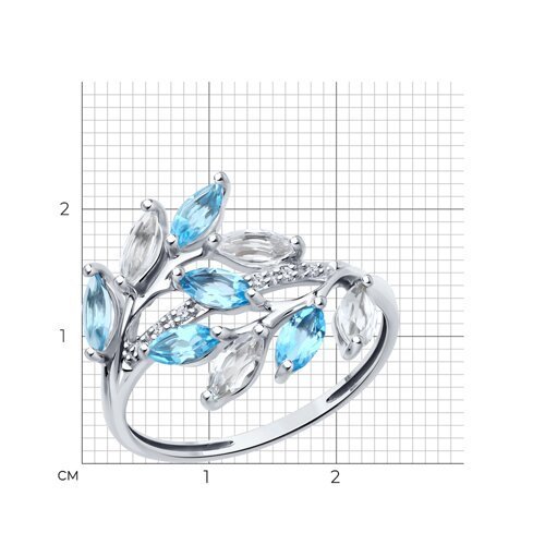 Кольцо золотое пробы 585 с топазом (Арт.71-00281-3)