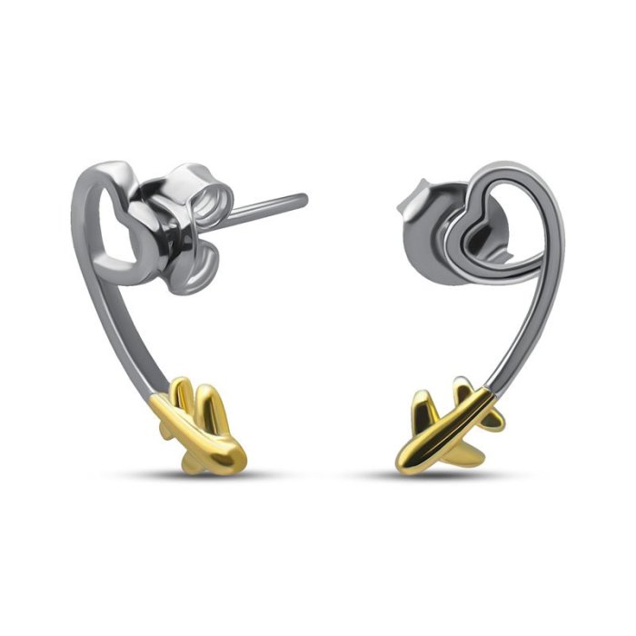 Серьги серебряные с позолотой «Крылья путешествий» MyJewel (арт.022235209gp-a)