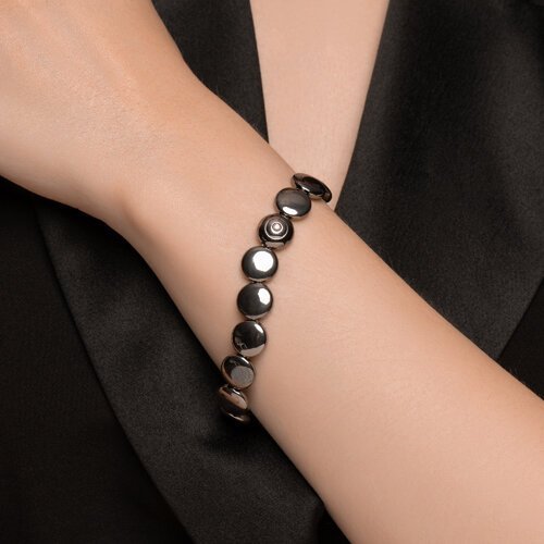 Браслет из белого золота с бриллиантом и керамическими вставками (Арт.6055010-3)