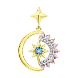 Подвеска золотая пробы 585 с миксом камней (Арт.733012-2)