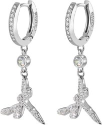 Серьги из серебра с кристаллом swarovski (Арт.sws-df-4-18-5-s)