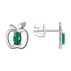Серьги из серебра с фианитами (Арт.94026047)