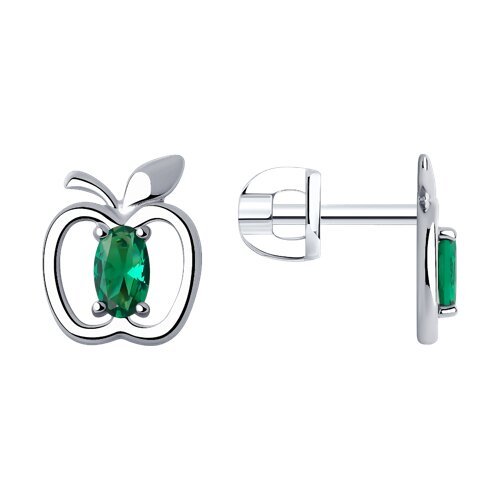 Серьги из серебра с фианитами (Арт.94026047)