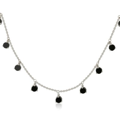 Колье золото с ониксом «Черная галактика» Русские самоцветы (арт.88915)