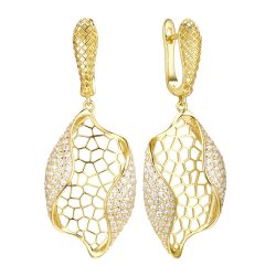 Серьги из серебра с фианитом (Арт.fa-e03210-x-l-x-x-w)