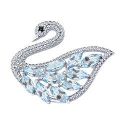 Брошь из серебра с топазами и фианитами (Арт.92040123)