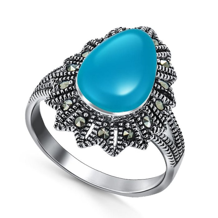 Кольцо Серебряные крылья (Арт.210013-267-39_biryuzapr_markazit)