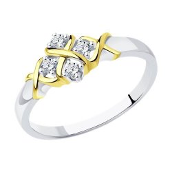 Кольцо из белого золота с бриллиантами (Арт.1012376-3)