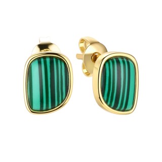 Серьги серебряные с малахитом «Gravity Shine» Fresh Jewelry (арт.PI-E02494-X-L-Mal-X-X)
