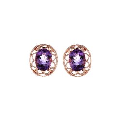 Серьги из золота с аметистом и бриллиантом (Арт.e01533am4rk_am_pink)