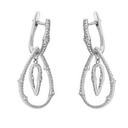 Серьги из серебра с куб. цирконием (Арт.sl-e01775-x-w-x-x-w)