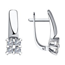 Серьги из белого золота с бриллиантами (Арт.1021366)