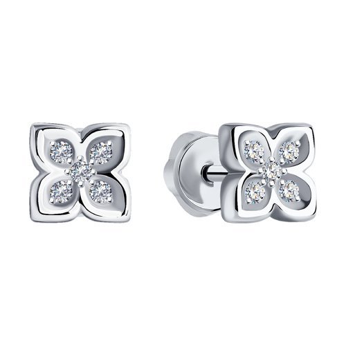 Серьги из белого золота с бриллиантами (Арт.1021707)