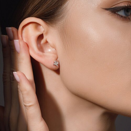 Серьги из белого золота с бриллиантами (Арт.1021707)