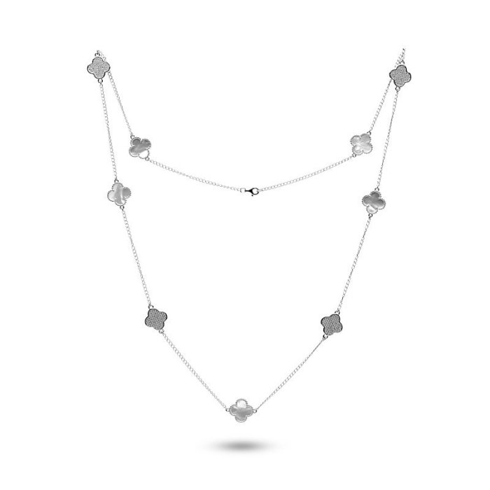 Ожерелье из серебра с жемчугом и фианитом (Арт.tc-n01405-x-w-ps-x-w)