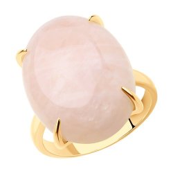Кольцо из золочёного серебра с кварцем (Арт.83010080)