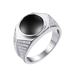 Кольцо из серебра с керамикой и фианитом (Арт.tc-r01376-b-w-x-x-w)