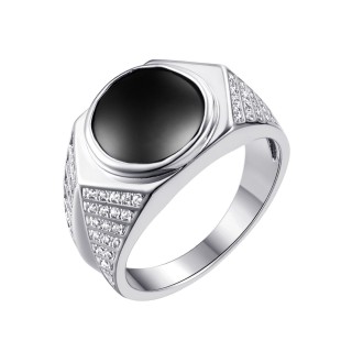 Кольцо серебряное с керамикой и фианитами «Статусный контраст» Fresh Jewelry (арт.01376)