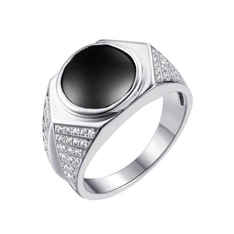 Кольцо из серебра с керамикой и фианитом (Арт.tc-r01376-b-w-x-x-w)