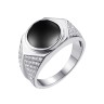 Кольцо серебряное с керамикой и фианитами «Статусный контраст» Fresh Jewelry (арт.01376)