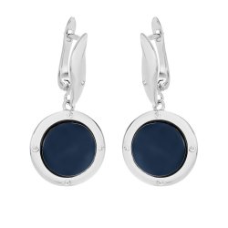 Серьги из серебра с керамикой и куб. цирконием (Арт.tm-e01066-vl-w-x-x-w)