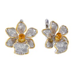 Серебряные серьги BEAVERS с цитрином 2213ct