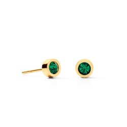 Пусеты dark green-gold la_0227_21-0549