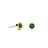 Пусеты dark green-gold la_0227_21-0549