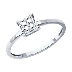 Кольцо из белого золота с бриллиантами (Арт.1012593-3)