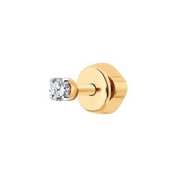 Серьги одиночные из золота с фианитом (Арт.170004)