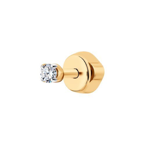 Серьги одиночные из золота с фианитом (Арт.170004)