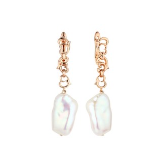 Серьги с розовым барочным жемчугом «Baroque Pearl» Fresh Jewelry (арт.PI-E0448-1-X-G-PN-X-S)
