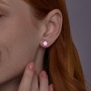 Серьги серебряные с эмалью «Розовый Цветочек» SOKOLOV (арт.9402)