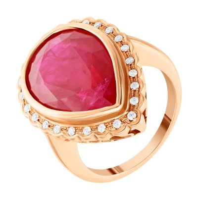 Кольцо из золота с бриллиантом и рубином (Арт.r01592ar4rt_rv_pink)