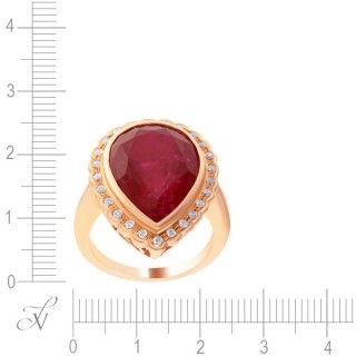 Кольцо из золота с бриллиантом и рубином (Арт.r01592ar4rt_rv_pink)
