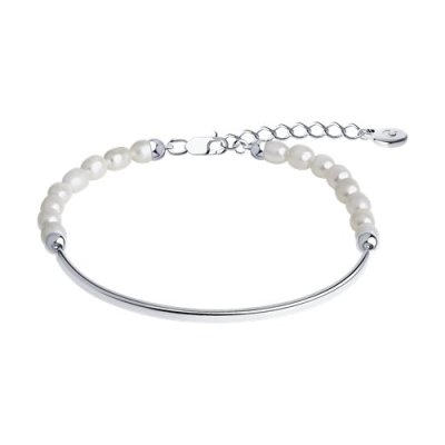Браслет из серебра с жемчугом «Перламутровая линия» Соколов (арт.9205)