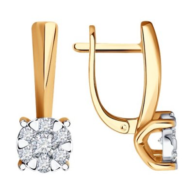 Серьги золото 585 с бриллиантами «Сияние нежности» SOKOLOV (арт.1022103)