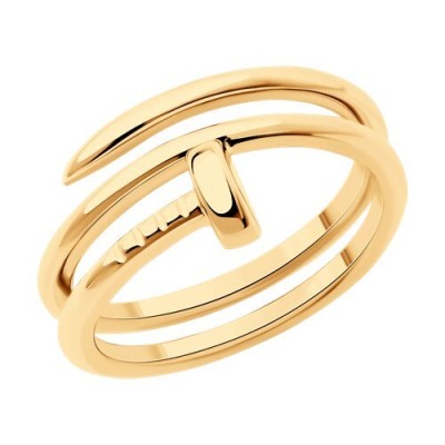 Кольцо из золочёного серебра «Городской Гвоздь» Соколов (арт.93-110-02009-1)