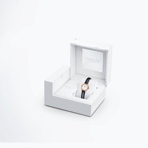 Женские золотые часы с белым циферблатом «Элегия Времени» SOKOLOV (арт.211.01.00.000.01.01.3)