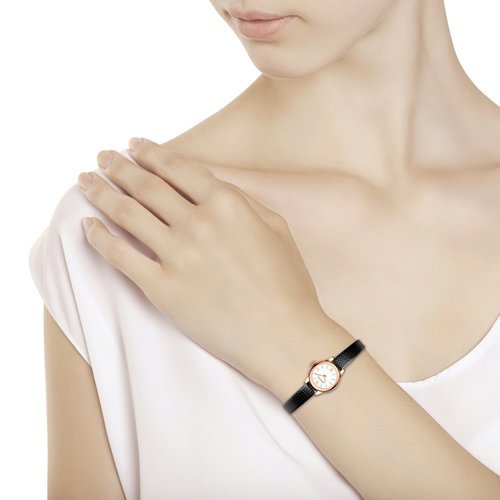 Женские золотые часы с белым циферблатом «Элегия Времени» SOKOLOV (арт.211.01.00.000.01.01.3)